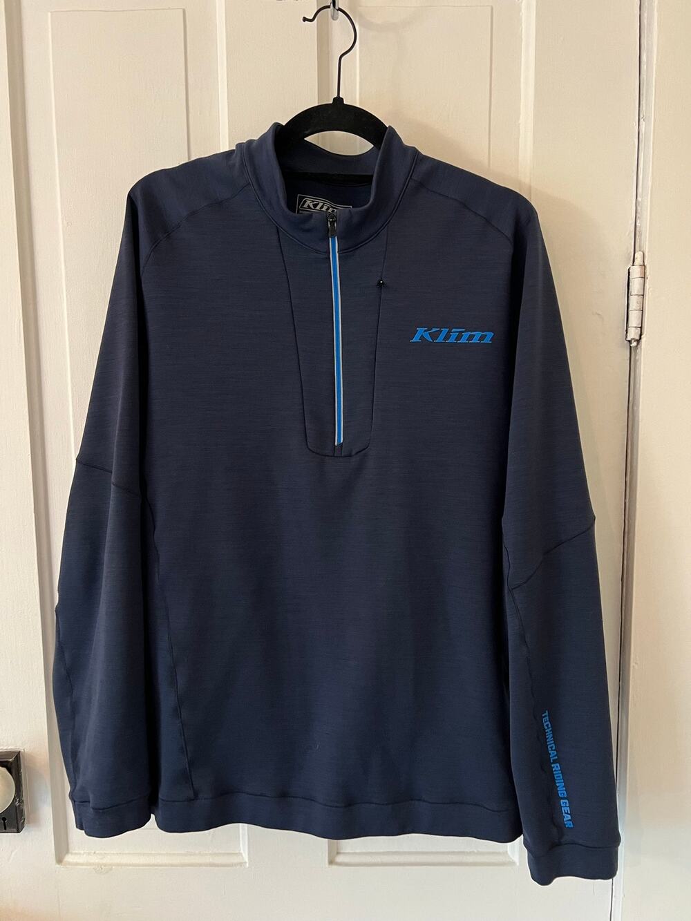Klim Teton merino wool 1/4 zip blue large shirt sweater snowmobile winter layer